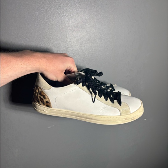 P448 John Leopard Calf Hair Print Sneakers Size EU 42 - Picture 2 of 7